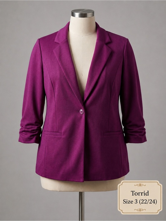torrid Jackets & Blazers - Torrid Rich Plum Single-Button Blazer